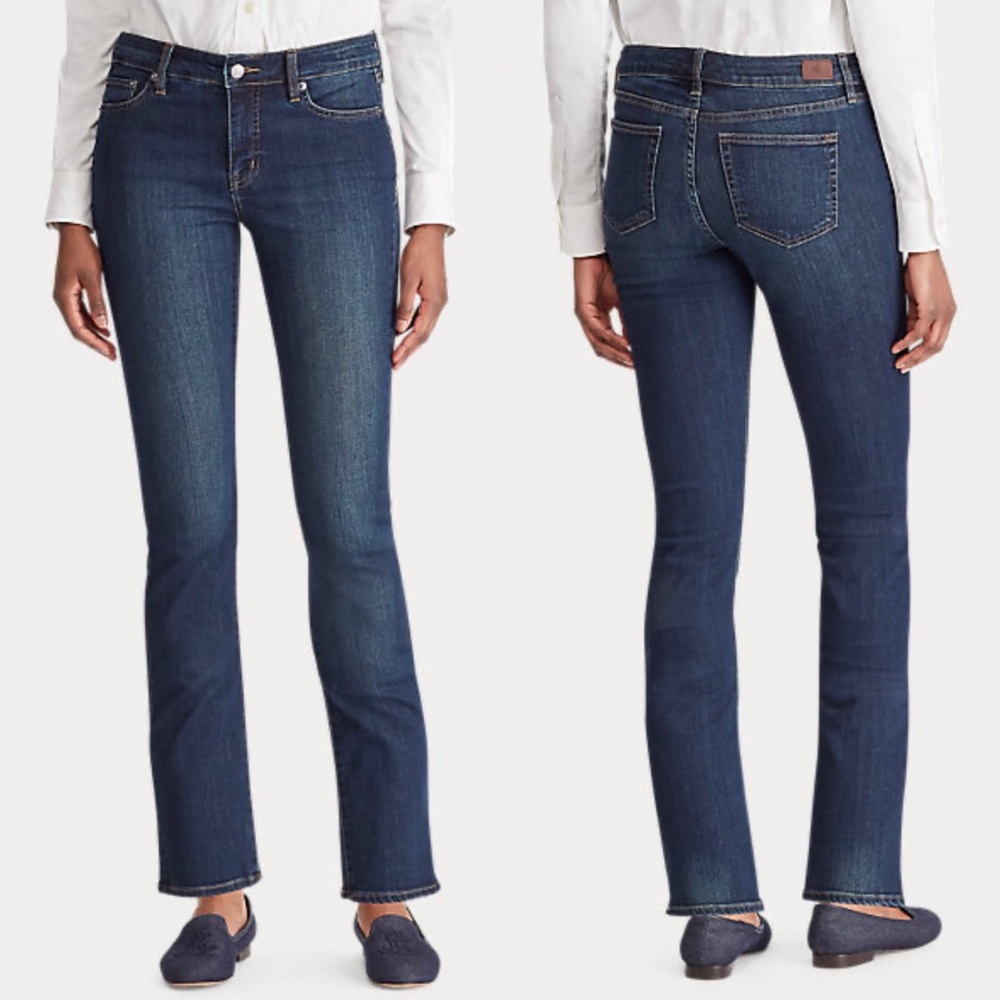 Ralph Lauren Tanya Straight Leg Stretch Jeans Medium Indigo Size 8P